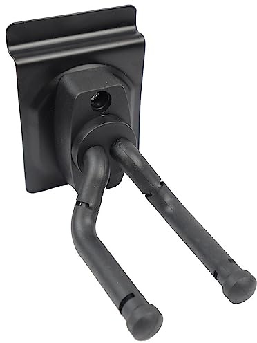 Memphis | Soporte de guitarra para lama GH04 | Base de pared tipo gancho | Acero con acabado en negro satinado | Forrado con espuma suave | Para guitarra, ukulele, violín, mandolina, viola, etc.