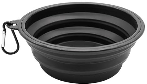 Gamelle pliable pour chien - Gamelle d'eau portable pour chiens et chats - Gamelle d'arrosage pliable pour voyage, camping, marche (noir, 1500 ml)