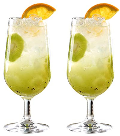 Cocktailgläser Longdrinkgläser, Schaumweingläser, Glas-Geschirr, Party-Kelche, Perfekt for Zuhause, Restaurants Und Partys, Cocktail-Becher, Sektkelche 2 Stück 450ml Weingläser ( Color : Clear 18cm )