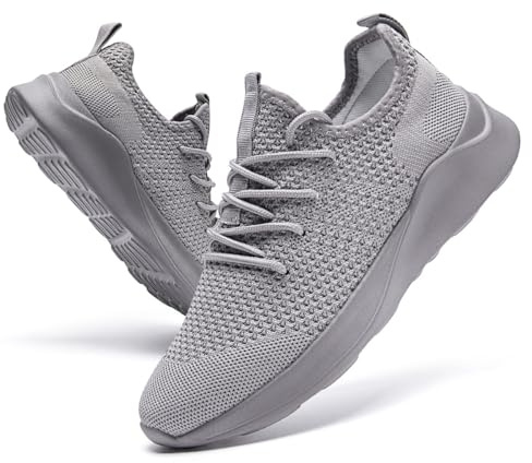 DLWKIPV Mens Trainers Slip On Sneakers Breathable Cushioned | Mesh Upper with Padded Insole and Non Slip Outsole For Running,Walking,Tennis,and All-day Active Comfort.
