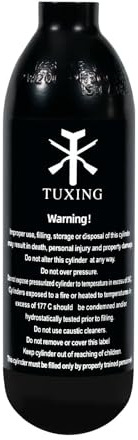 TUXING 3 000 Psi PCP Paintball-tank 0,3 L 3 000 psi CE-godkänd aluminiumcylinder 18 Ci kapacitet för Paintball eller PCP luftpistoler (mpty Bottle 18 x 1,5