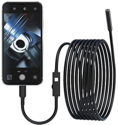 Endoskopkamera mit Licht, 2MP Endoskop-Inspektionskamera mit 8 LEDs, IP67 Wasserdichtes Endoskop für IOS, Android Phone (1 Meter)