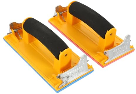 Yardenfun Lot de 2 Porte-papier de Verre avec Poignée Manuelle en Plastique Léger Antidérapant pour Ponçage Manuel sur Murs, Bois et Métal, Usage Domestique Quotidien Couleur Aléatoire