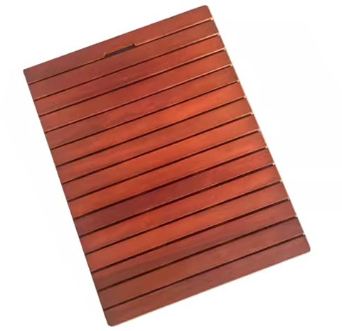 Tappetino antiscivolo in legno di cipresso, per bagno e spa, resistente all'acqua, non richiede manutenzione, per piscina e mare, 78,7 x 78,7 cm