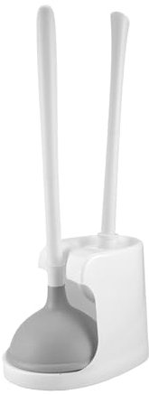 Breeshy Toilet Plunger and Brush 2-In-1 Toilet Bowl Brush Plunger Set with Holder for Bathroom Cleaning Tools Combo with Stand A