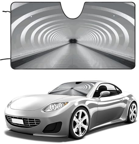 Windshield Sun Shade White Subway Tunnel Reflector Sunshade Foldable Sun Shield for Heat Insulation and Uv Protection