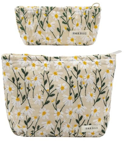 ONEGenug Kosmetiktasche Klein 2 Pcs Make up Tasche Damen Mädchen Schminktasche Organizer für Reise Geschenk