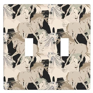 Placca di copertura per interruttore della luce a levetta, 2 piastre da parete di dimensioni standard 11,4 x 11,4 cm, stile vintage minimalista, con doppio interruttore della luce, decorativa