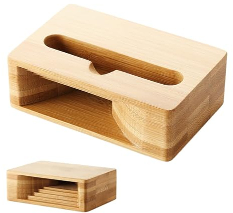 Altavoz de madera para teléfono, soporte de madera, amplificador de sonido, soporte para teléfono celular para amigos y familiares, llamadas claras y música, elevador de teléfono móvil para cocina