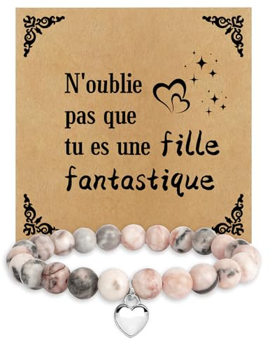 XiuSpark Idee Cadeau Ado Fille,Cadeau Adolescente Fille Jeune Bapteme Saint Valentin Anniversaire Noel Noël Cadeaux Anniversaire Femme Personnalisé Original Rigolo Utile,Bracelet Femme