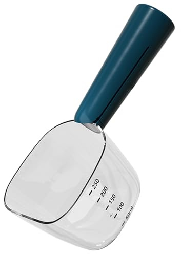 Taza medidora de comida para perros con escala, cuchara precisa de comida para mascotas con clips para bolsas de perro, cuchara multifuncional de ABS para gatos, para interiores, viajes al aire libre