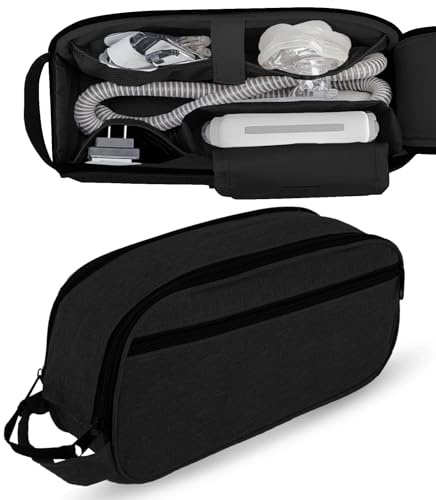 CPAP Reisetasche für AirMini Gerät und Zubehör, Schwarz | Aufbewahrungstasche für Beatmungsgeräte für unterwegs, CPAP Tasche für Geräte auf Reisen (Nur Tasche)