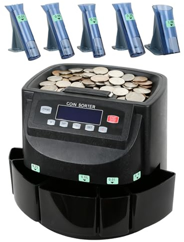 U9500A Professional USD Coin Counter, Sorter, Coin Counting Machine, Automatically Sorts and Counts Coin Batches, 270 Coins/min
