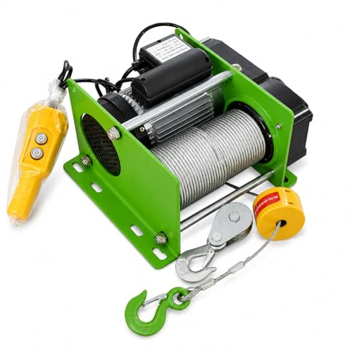 Treuil électrique 400 kg 30 m 220 V avec télécommande sans fil Petit palan extracteur de câble métallique pour garage atelier