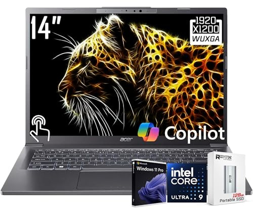acer Aspire 14 AI Copilot+ PC WUXGA Touchscreen Laptop, Intel 8-core Ultra 9 288V (Up to 48 Tops), Intel ARC 140V, 32GB LPDDR5X, 1TB SSD, Wi-Fi 6E, FHD Webcam, W/128GB PSD&Stylus, Win11 PRO