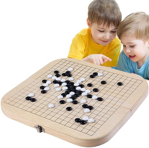 Juego GO – Gomoku Madera Plegable | Set Juego Go Madera | Tablero Interactivo para Niños, Camping, Viajes, Fiestas, Aprendizaje Estrategia