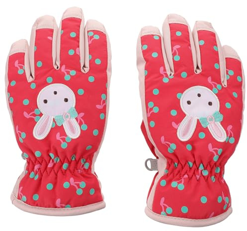 Alasum Guanti da Sci Invernali per Bambina Rossi Taglia S Resistenti All’Acqua e Antivento Guanti Caldi e Antiscivolo per Attività Outdoor e Sport sulla Neve