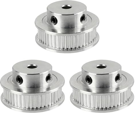 3 Stück GT2-Zahnriemenscheiben, 5 mm Bohrung, 48 Zähne, 6 mm Riemenbreite, Synchronrad aus Aluminiumlegierung für 3D-Drucker, CNC-Fräsmaschine