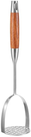 MAGICLULU Broyeur d'Aliments Multifonction Presse-Purée en Acier Inoxydable Poignée en Bois, Outil Manuel pour Purée de Légumes et Avocat, Cuisine Domestique Couleur Aléatoire