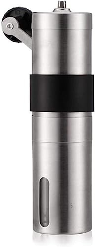DANNMPX Cafetière Piston Moulin À Café en Céramique Manuel Réglable Acier Inoxydable avec Anneau Caoutchouc Café