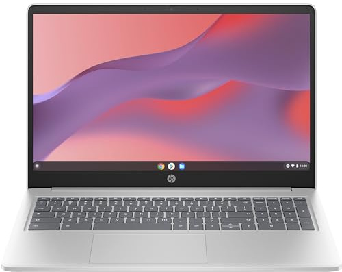 HP Chromebook 15a-nb0502sa 15.6 Laptop (Intel i3-N305, 8GB RAM, 128GB SSD, Chrome OS) - Silver (Renewed)