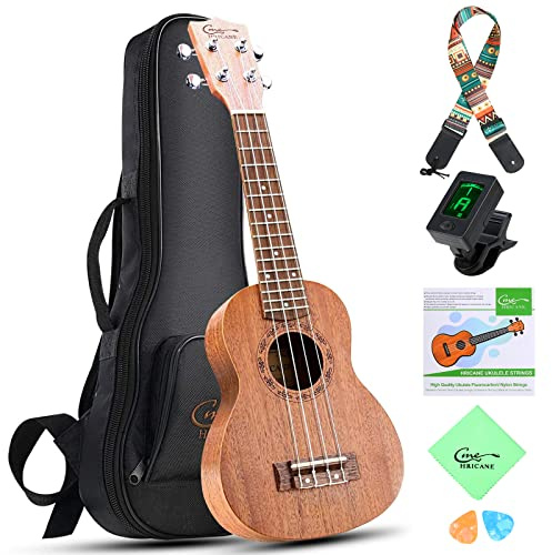 Hricane Plywood Ukulele Konzert Ukulele für Kinder Erwachsene Anfänger Starter 23 Zoll Professional Klein Ukulelen mit Tasche, Nylon Saiten und Reinigungstuch