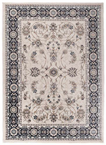 Carpeto Rugs Traditioneller Klassischer Teppich für Ihre Wohnzimmer - Beige Creme Schwarz - Perser Orientalisches Antik Ziegler Ornamente Top Qualität Pflegeleicht AYLA 300 x 400 cm Groß