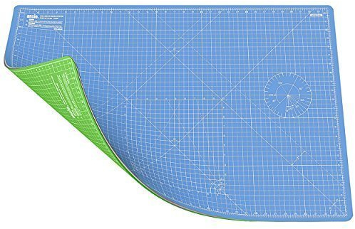 ANSIO Craft Cutting Mat Self Healing A1 Double Sided 5 Layers - Quilting, Sewing, Scrapbooking, Fabric & Papercraft - Imperial/Metric 34 inch x 22.5 inch / 89cm x 59cm - Sky Blue/Lime Green