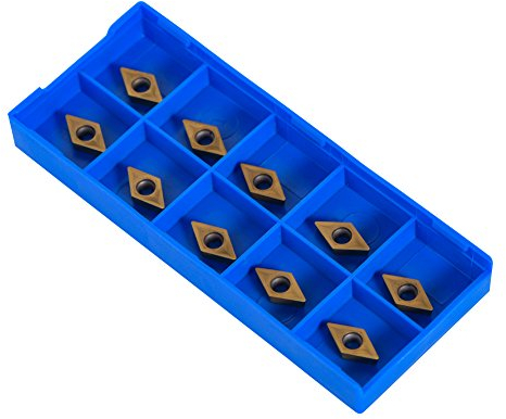 Juego de 10 brocas de fresado, forma de diamante CNC, cortadora de metal duro, torno giratoria, fresadora, herramientas con caja DCMT070204-HM YBC251 para Semisteel Acero Semielaborado