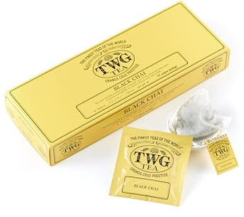 TWG Tea | Black Chai | Aromatic Indian Spices | 15 Hand Sewn Cotton Teabags | Gift Set