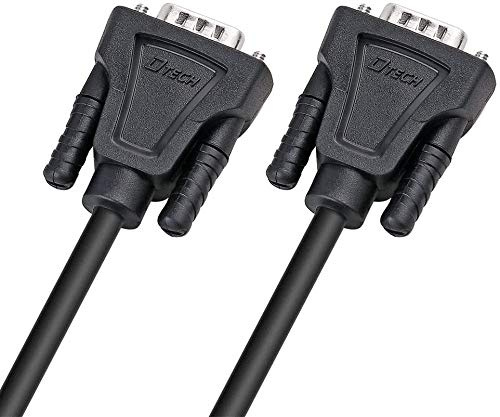 DTECH DB9 RS232 Serielles Kabel Stecker zu Stecker Null Modemkabel Volle Handshake 7-Draht-Frequenzweiche für Datenkommunikation (10 Fuß, schwarz)