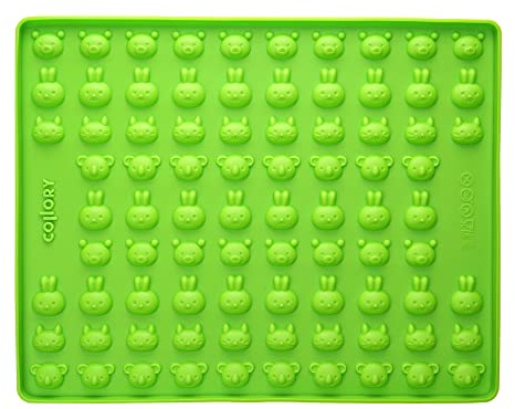 Collory Happy Pets (Ø 2,3cm) Silikon Backmatte, Tiergesichter Backform für Hundekekse, Gummibärchen, Pralinen und Bonbons, Antihaftend und Lebensmittelecht (BPA-Frei)