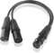 Cable Divisor XLR Cable Micrófono 1 Hembra a 2 Macho XLR Y Cable Adaptador Cable con Cubierta de PVC Micrófono Balanceado Divisor en Y para Mezclador de Grabación AMP Limiter Speaker(30cm, Negro)