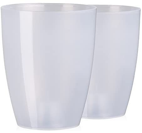 Tymar Orchideentopf Übertopf, 2er-Pack, transparent, Blumentopf, Blumenkübel für Orchidee, Pflanzentopf aus Kunststoff, Moderne, schlanke, Runde Form, AGASTO001 (Transparent, ø 14 cm)