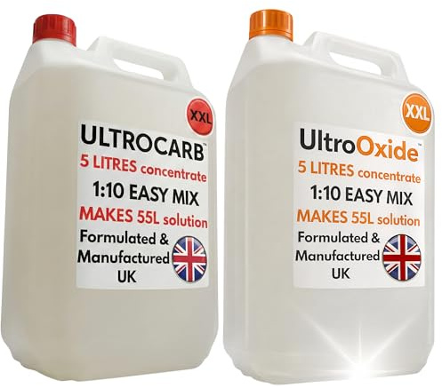 Allendale Ultrasonic Cleaner Fluid Bundle 5L Carburettor & Engine Cleaner + 5L UltroOxide Rust Remover - UK Made Professional Concentrate for Ultrasonic Baths, Aluminium Safe, 2 Pack