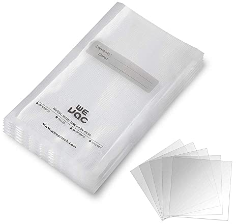Wevac Food Vacuum Sealer Bags 20x30cm 100 Count Pre-Cut Bag for Food Saver, Seal a Meal, Weston. Commercial Grade, BPA Free, Heavy Duty, Great for Vac Storage, Meal Prep and Sous Vide Cooking
