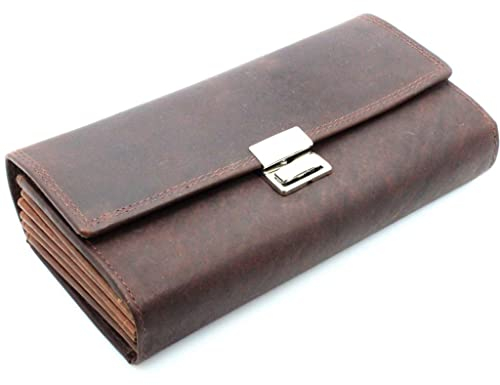 ayados Profi Kellner-Börse Voll Leder Taxi Kellner Portemonnaie Kellnerbörse Geldbörse Kellnertasche Kellnerportemonnaie (Kellnerbörse Cognac Braun Nr. 167)