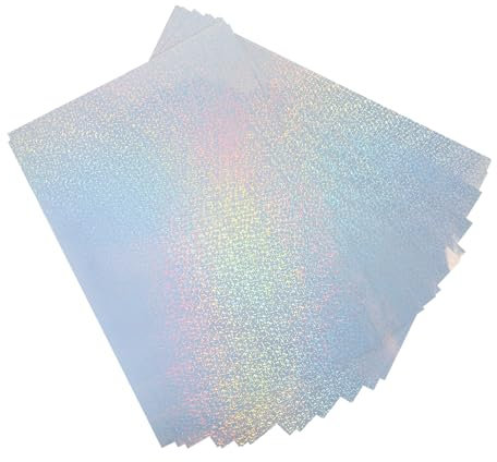 Lurrose 20 Blätter Holografische Vinyl-Aufkleber bedruckbares Vinyl farbige Aufkleber Etiketten rosa Druckerpapier bunte Auto-Vinyl-Aufkleber selbstklebender holografischer Aufkleber Glas