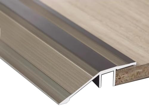 INLAW Rollstuhl Reducer Aluminium Übergangsprofil, Teppichkantenleiste Übergangsleiste Abdeckleiste Flacher Trennstreifen, Höhenausgleich 7–15 Mm (Color : Champagne, Size : 90x5.5cm (36 x 2.2))