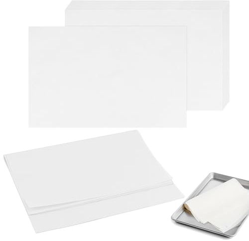 MUNGHOK Lot de 100 feuilles de papier sulfurisé 30 x 40 cm - Papier sulfurisé résistant à la graisse - Blanc - Antiadhésif - Pour la cuisson, la pâtisserie, le barbecue,