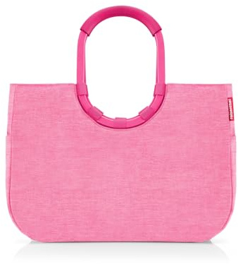reisenthel loopshopper L frame twist pink – Stabile Tasche mit praktischen Fächern aus recycelten PET-Flaschen – Charmantes und wasserabweisendes Design