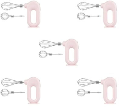 Timcryxient Lot de 5 batteurs à œufs électriques - Gadget de cuisine - Charge rapide - Ustensiles de cuisine réglables - Agitateur à œufs - Rose
