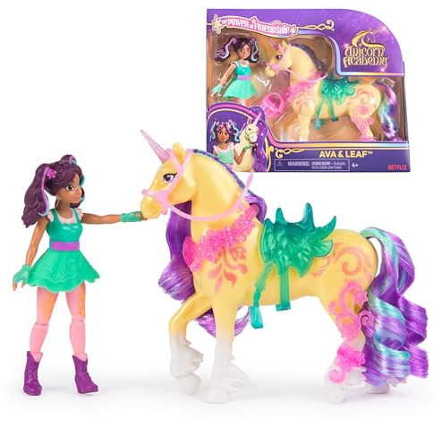 Unicorn Academy - L'Ecole des Licornes - Licorne Leaf + Poupée Ava - Licorne, Poupée Et Accessoires À Collectionner - Jouets Inspirés De La Série L'Ecole des Licornes - Jouet Enfant 4 Ans Et +