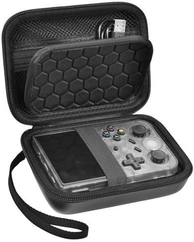 Portable Travel Case for Anbernic RG35XX RG353V RG353VS Handheld Game Console, Handheld Emulator Storage Holder Organizer Bag Game Accessories