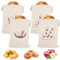Set di 4 sacchetti per il pane in lino, riutilizzabili, con cordoncino, grandi, non sbiancati, per pane, baguette, pane fatto in casa e altri alimenti, anche per frutta e verdura (30 x 40 cm)