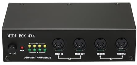 Sirxlevcy Interfaccia MIDI USB UM4x4 4 Ingressi/4 Uscite 64 Canali MIDI 4i/4o + Merge 2i4o MIDI Box