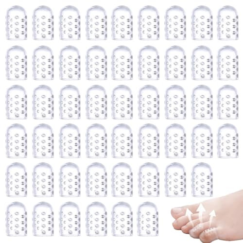 HAMKU 50 pcs Copridita Traspiranti Puntali in Silicone, Salvapunte in silicone, Silicone di copridita antifrizione, Cappucci Copri Piedi Elastici Per Prevenire Vesciche, Attrito Antidolorifico