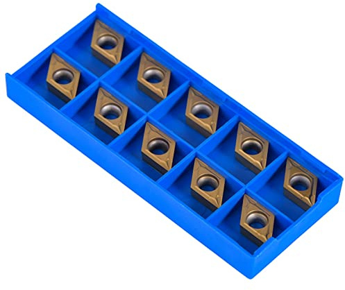 KooingTech Wendeschneidplatten, Drehmeißel Wendeplatten, CNC Drehmaschine Fräseinsätze mit Box DCMT11T304-HM YBC251(10 Stück)