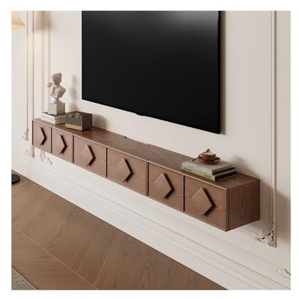 Lizhuzhuzs28 Moderne Meuble TV Flottant Antique for Salon, Petit Appartement, Meuble TV Flottant Minimaliste Console(Bruin,120x24x20cm)