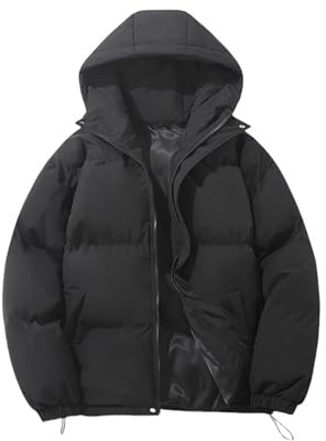 Winter Jackets for Women UK Quilted Jacket Hooded Puffer Down Coat Quilted Padded Coats Hooded Plain Short Zip Up Coat Warm Casual Down Puffer Coats Ladies Lightweight Warm Jacket